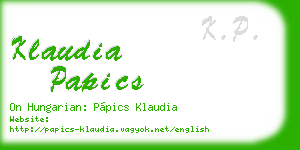 klaudia papics business card
